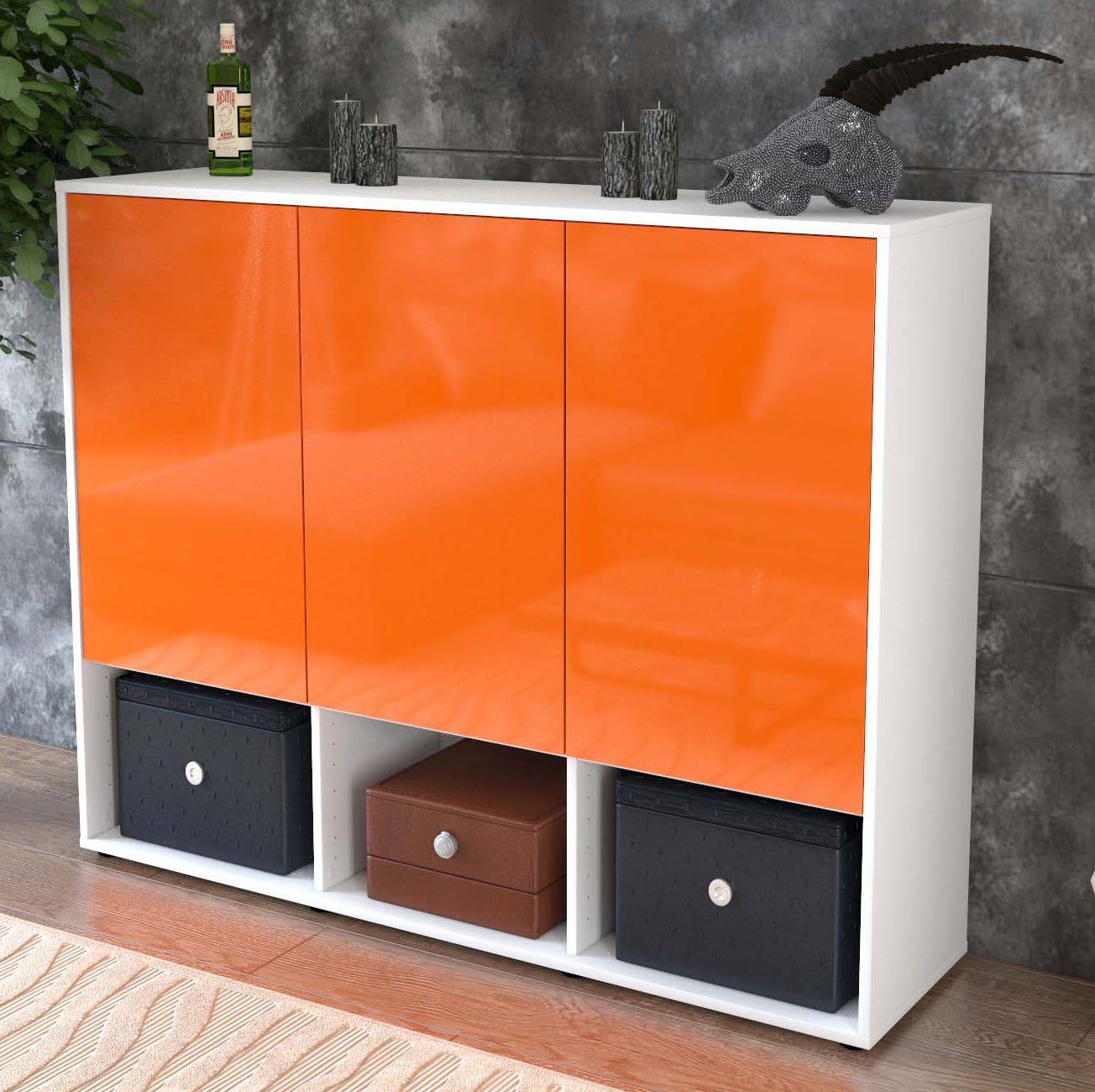 Highboard Mea, Orange Studio (136x108x35cm) - Dekati GmbH