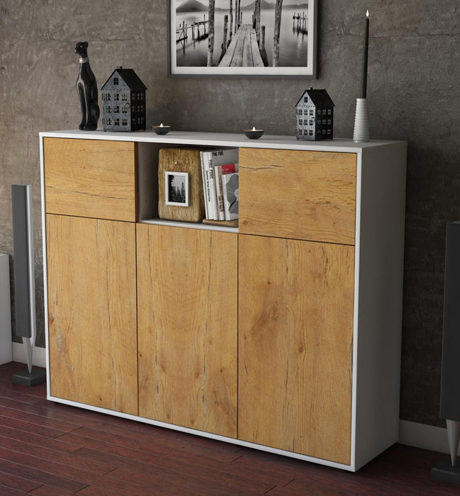 Highboard Melanie, Eiche Studio (136x108x35cm) - Dekati GmbH