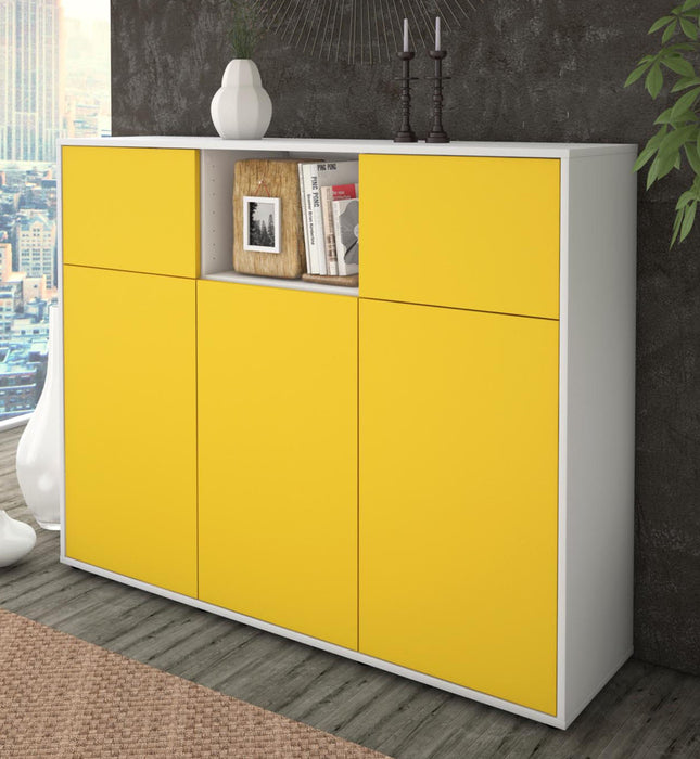 Highboard Melanie, Gelb Studio (136x108x35cm) - Dekati GmbH