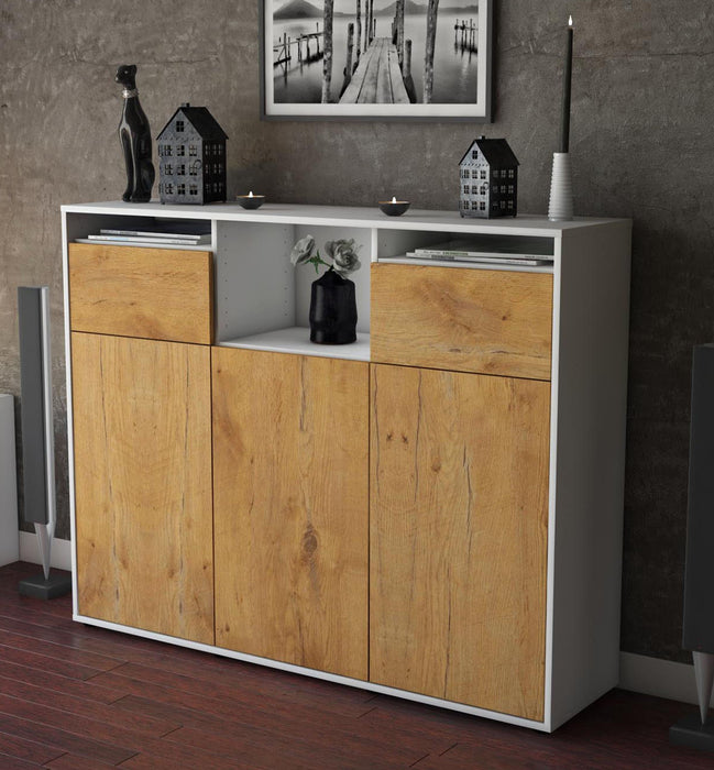 Highboard Melena, Eiche Studio (136x108x35cm) - Dekati GmbH