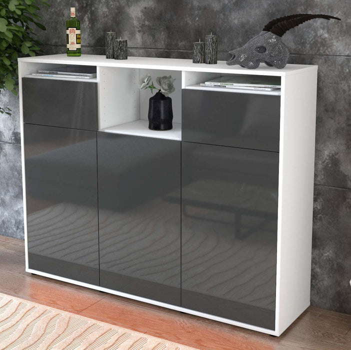 Highboard Melena, Grau Studio (136x108x35cm) - Dekati GmbH