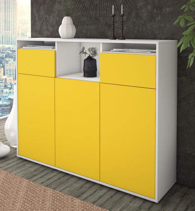 Highboard Melena, Gelb Studio (136x108x35cm) - Dekati GmbH