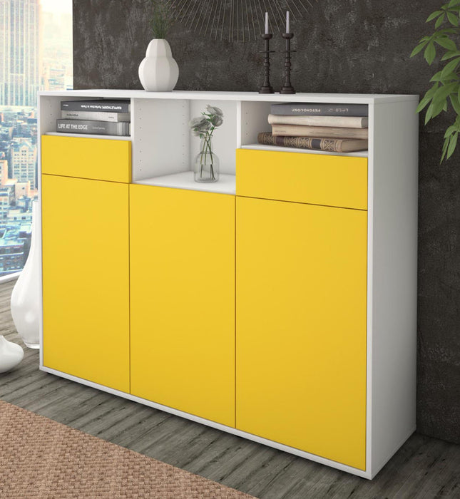 Highboard Melina, Gelb Studio (136x108x35cm) - Dekati GmbH