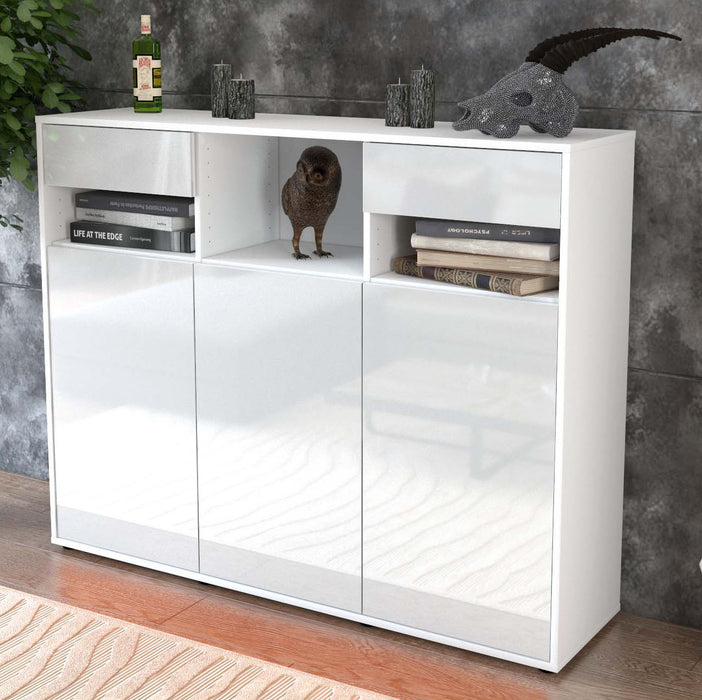 Highboard Mena, Weiß Studio (136x108x35cm) - Dekati GmbH