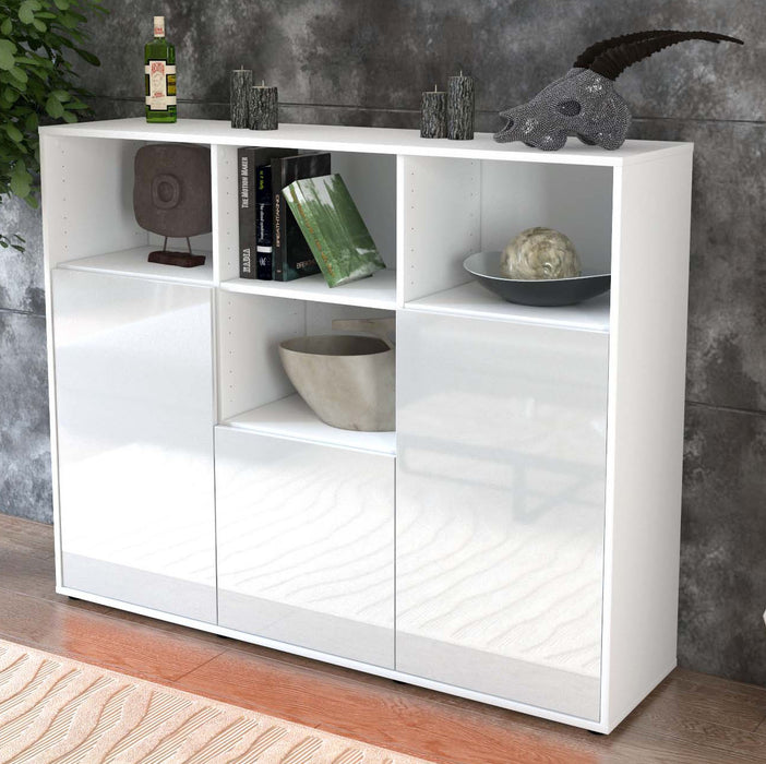 Highboard Mia, Weiß Studio (136x108x35cm) - Dekati GmbH