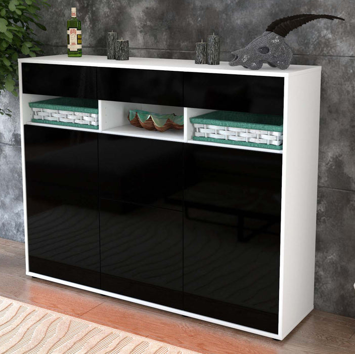 Highboard Michaela, Schwarz Studio (136x108x35cm) - Dekati GmbH