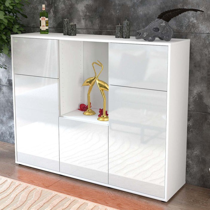 Highboard Michelle, Weiß Studio (136x108x35cm) - Dekati GmbH