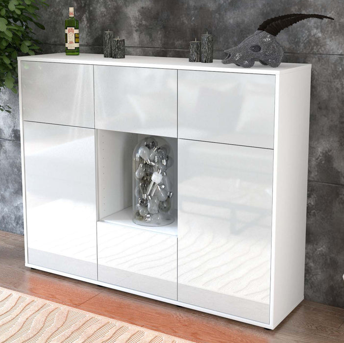 Highboard Milou, Weiß Studio (136x108x35cm) - Dekati GmbH