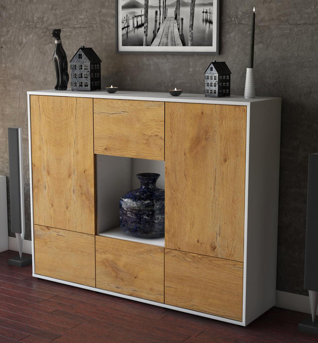 Highboard Mimma, Eiche Studio (136x108x35cm) - Dekati GmbH