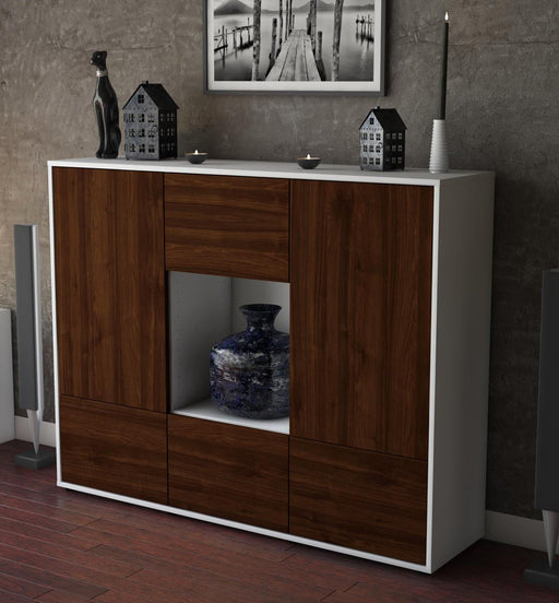 Highboard Mimma, Walnuss Studio (136x108x35cm) - Dekati GmbH