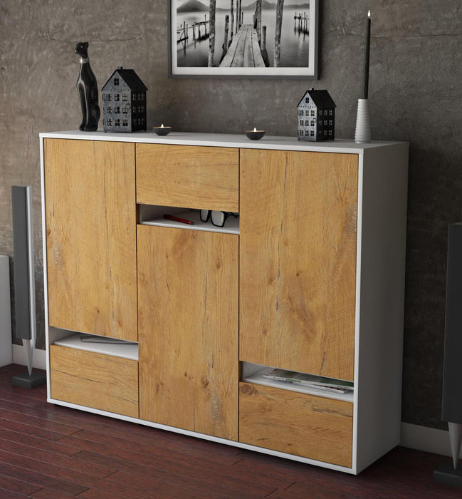 Highboard Mirella, Eiche Studio (136x108x35cm) - Dekati GmbH