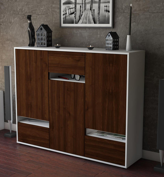 Highboard Mirella, Walnuss Studio (136x108x35cm) - Dekati GmbH