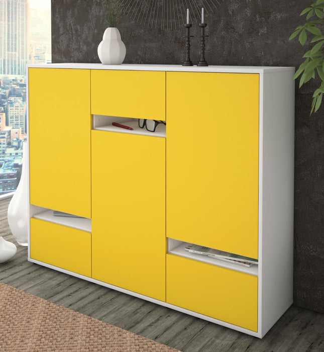 Highboard Mirella, Gelb Studio (136x108x35cm) - Dekati GmbH