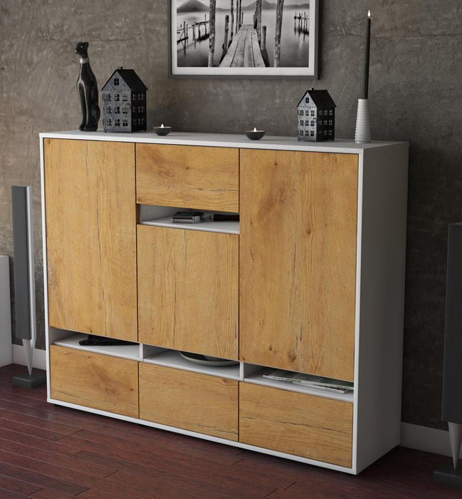 Highboard Mona, Eiche Studio (136x108x35cm) - Dekati GmbH