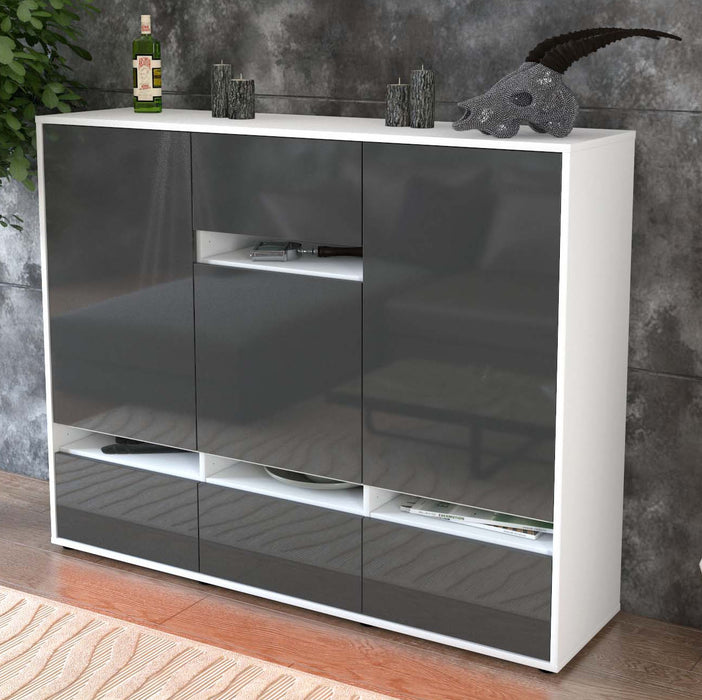 Highboard Mona, Grau Studio (136x108x35cm) - Dekati GmbH