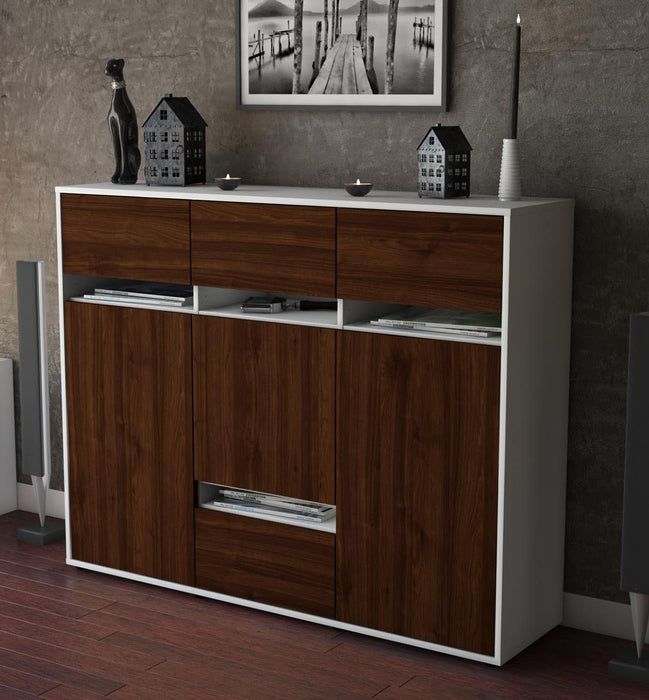 Highboard Monia, Walnuss Studio (136x108x35cm) - Dekati GmbH