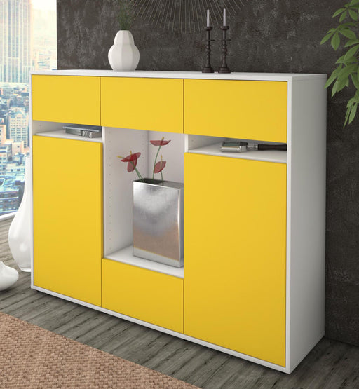 Highboard Nadia, Gelb Studio (136x108x35cm) - Dekati GmbH