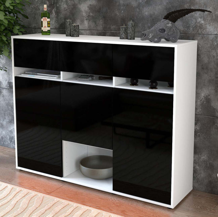 Highboard Natalie, Schwarz Studio (136x108x35cm) - Dekati GmbH