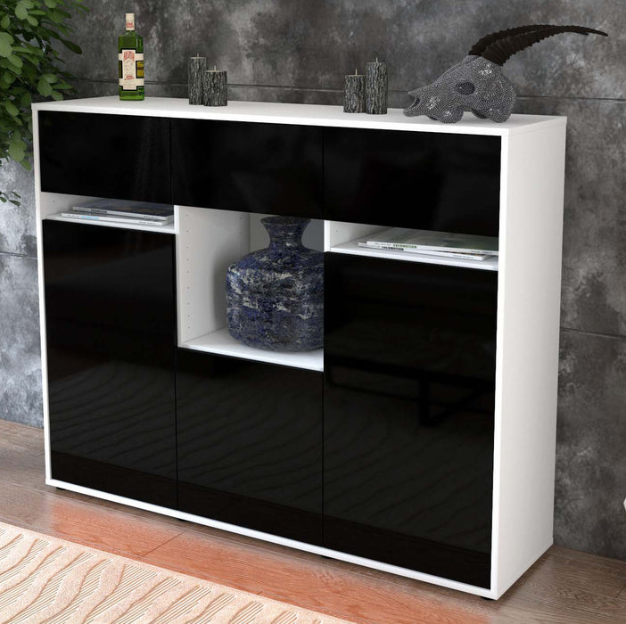 Highboard Nathalie, Schwarz Studio (136x108x35cm) - Dekati GmbH