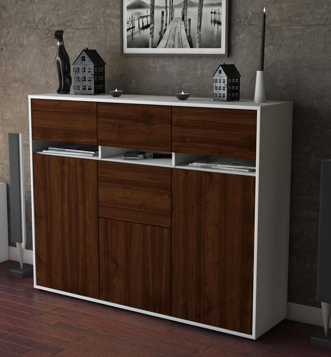 Highboard Neda, Walnuss Studio (136x108x35cm) - Dekati GmbH