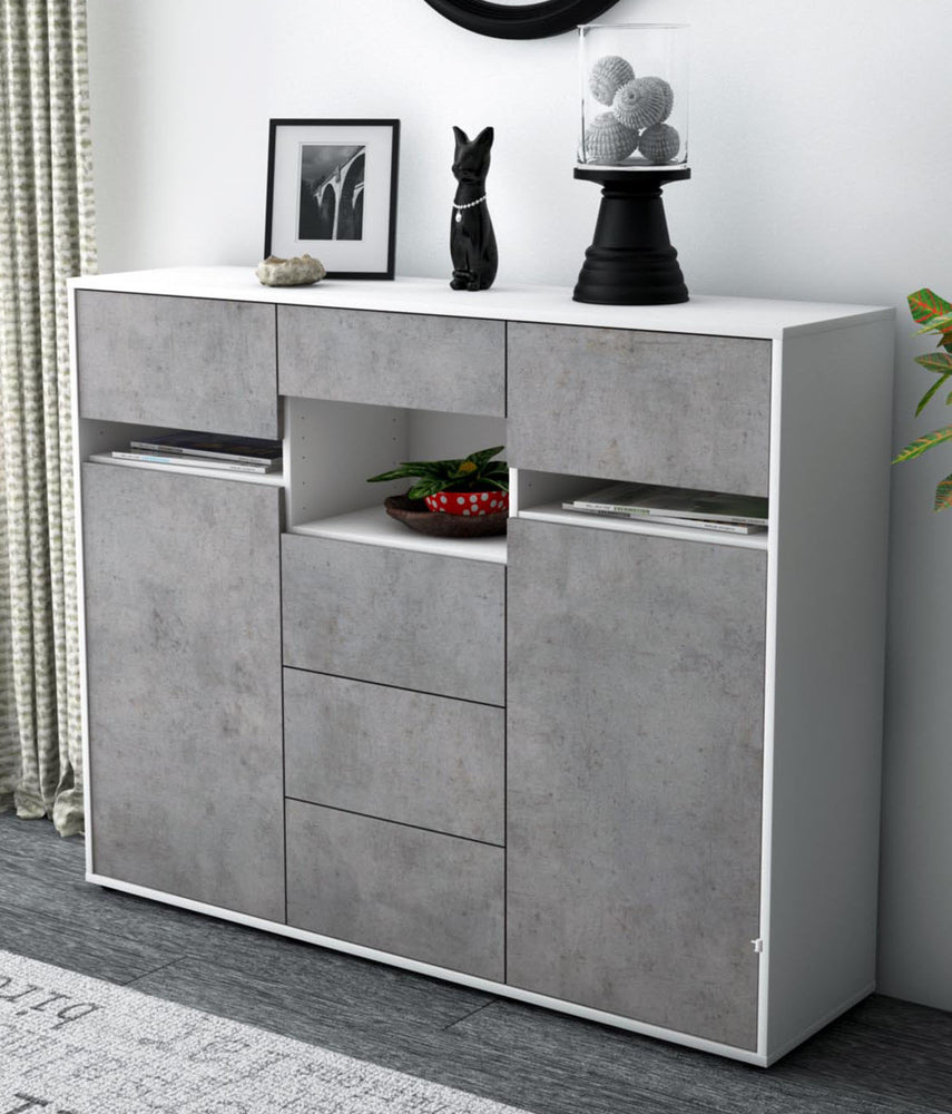 Highboard Nella, Beton Studio (136x108x35cm) - Dekati GmbH