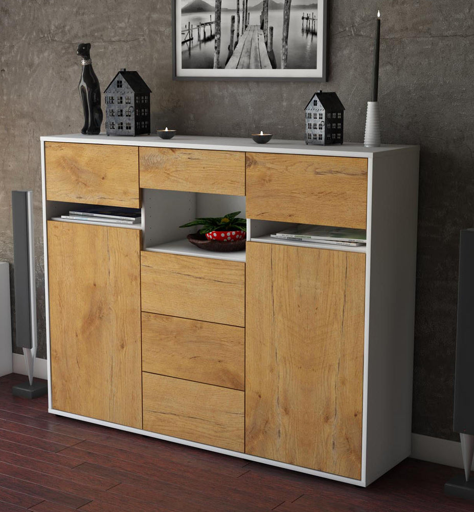 Highboard Nella, Eiche Studio (136x108x35cm) - Dekati GmbH