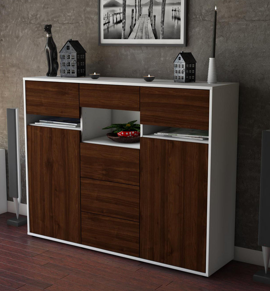 Highboard Nella, Walnuss Studio (136x108x35cm) - Dekati GmbH