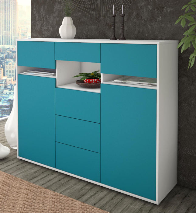 Highboard Nella, Türkis Studio (136x108x35cm) - Dekati GmbH