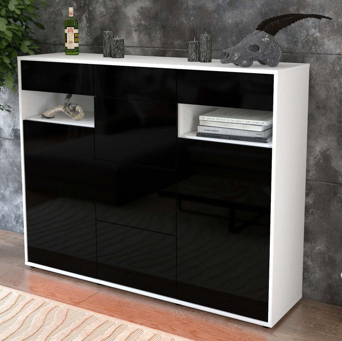 Highboard Nevia, Schwarz Studio (136x108x35cm) - Dekati GmbH