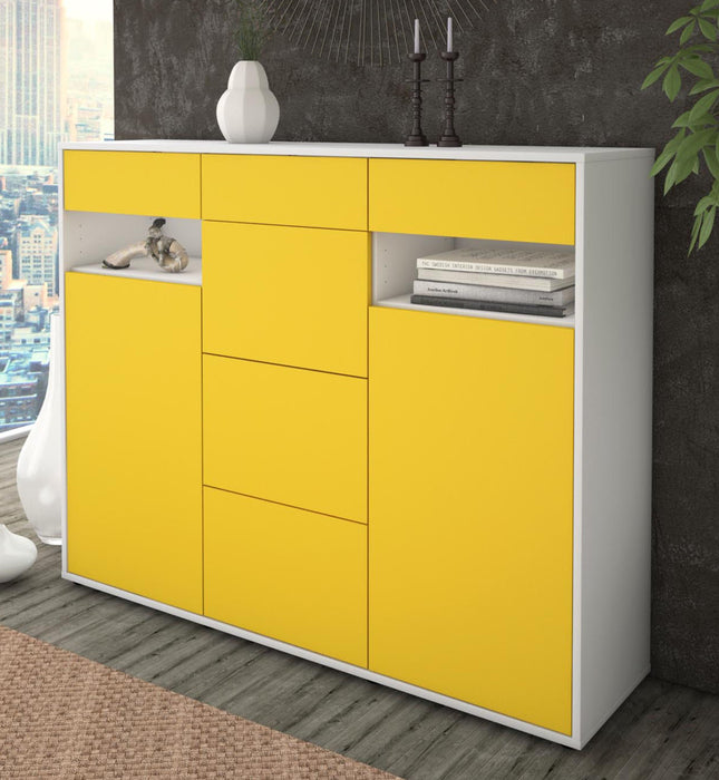 Highboard Nevia, Gelb Studio (136x108x35cm) - Dekati GmbH