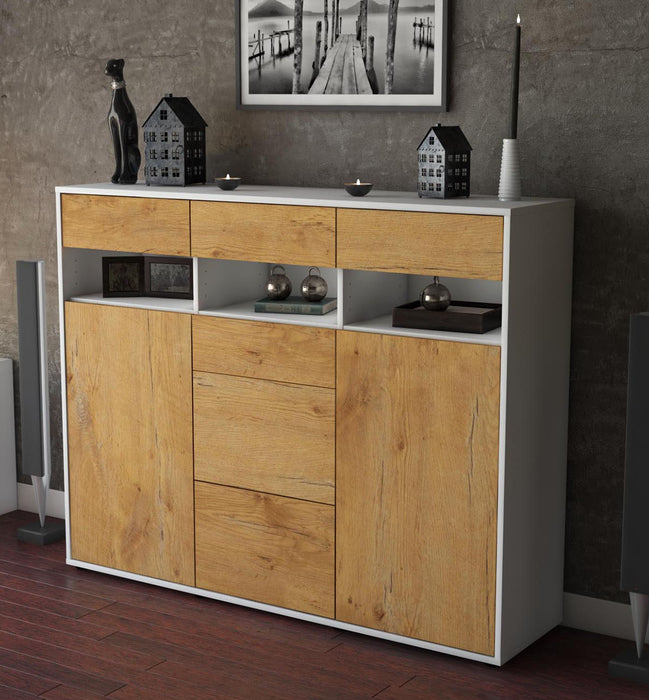 Highboard Ylenia, Eiche Studio (136x108x35cm) - Dekati GmbH