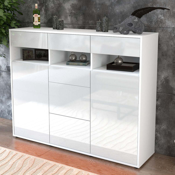 Highboard Ylenia, Weiß Studio (136x108x35cm) - Dekati GmbH