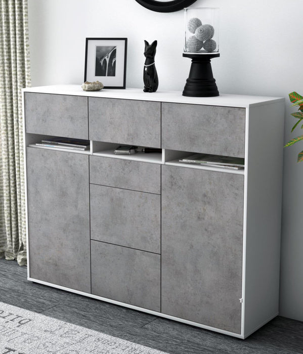 Highboard Nica, Beton Studio (136x108x35cm) - Dekati GmbH