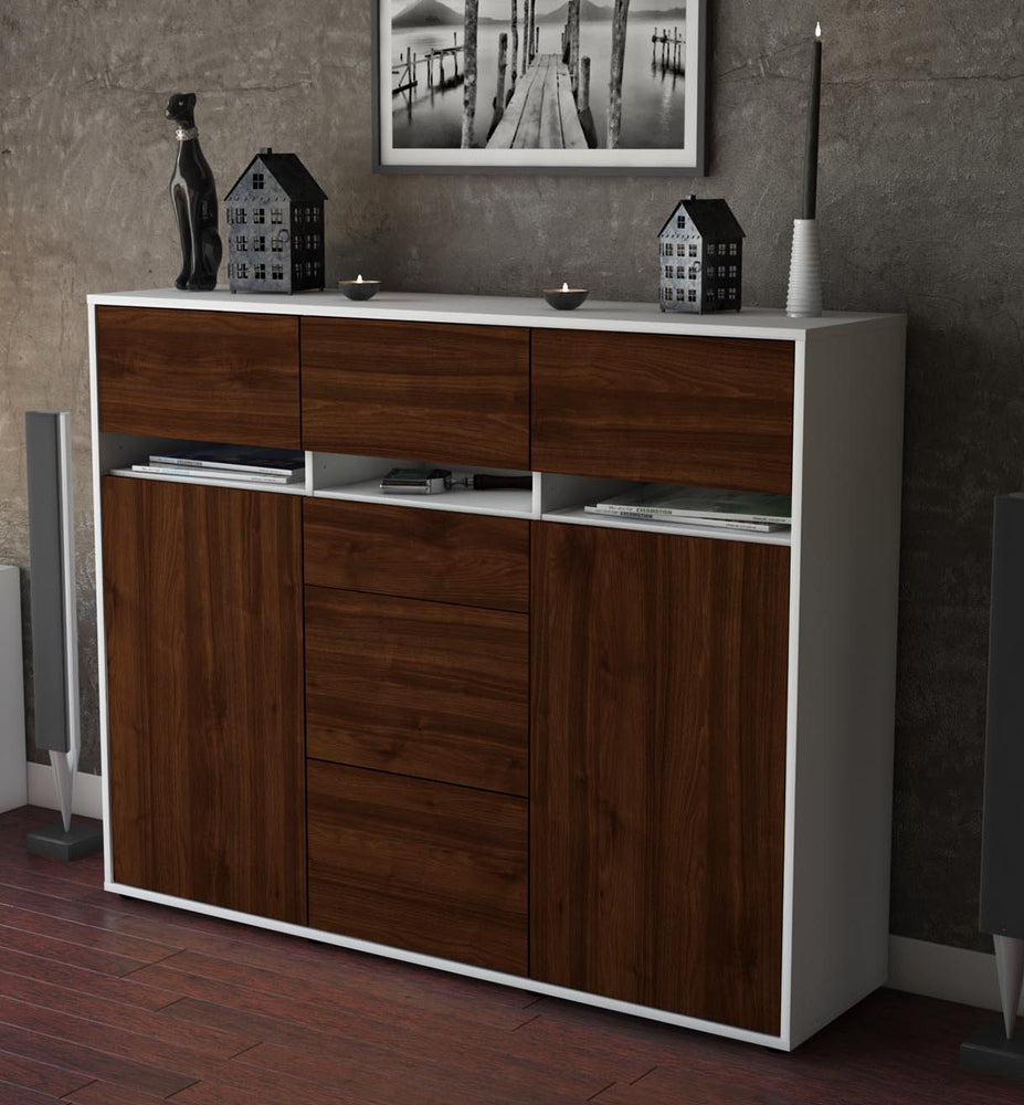 Highboard Nica, Walnuss Studio (136x108x35cm) - Dekati GmbH