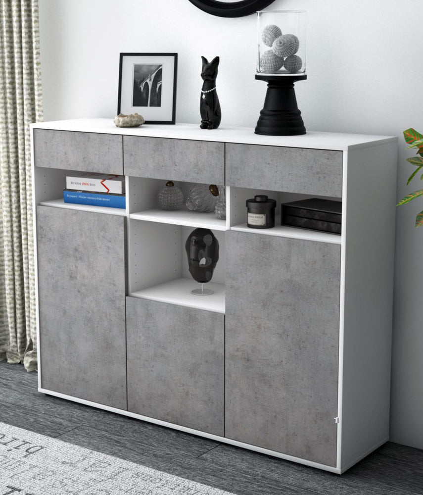 Highboard Nicole, Beton Studio (136x108x35cm) - Dekati GmbH