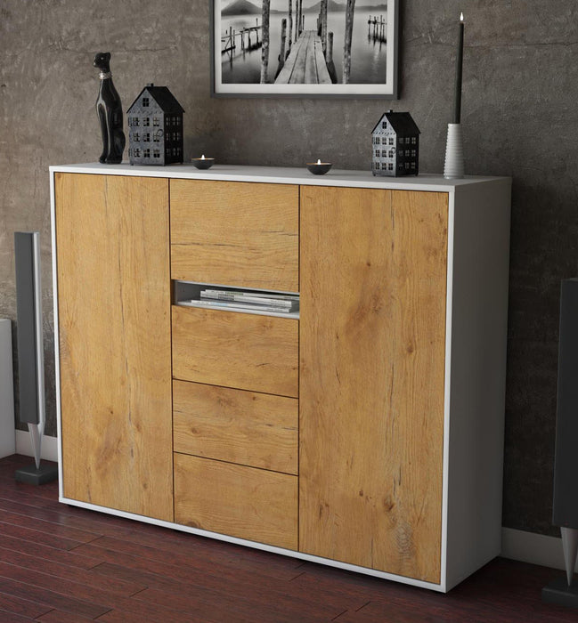 Highboard Nikola, Eiche Studio (136x108x35cm) - Dekati GmbH