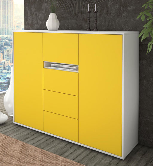 Highboard Nikola, Gelb Studio (136x108x35cm) - Dekati GmbH