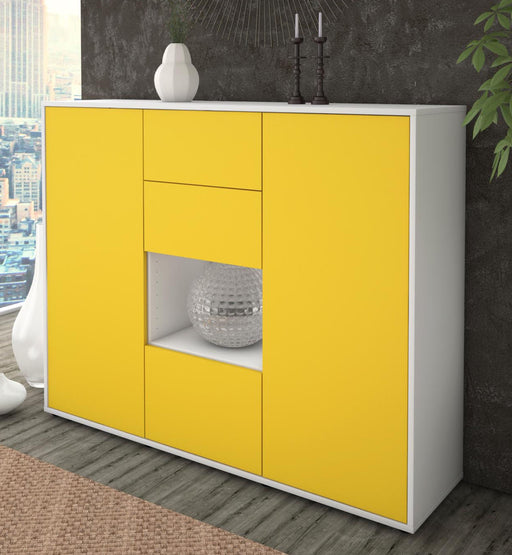 Highboard Nikolina, Gelb Studio (136x108x35cm) - Dekati GmbH