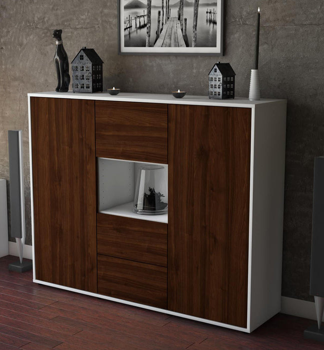 Highboard Nila, Walnuss Studio (136x108x35cm) - Dekati GmbH