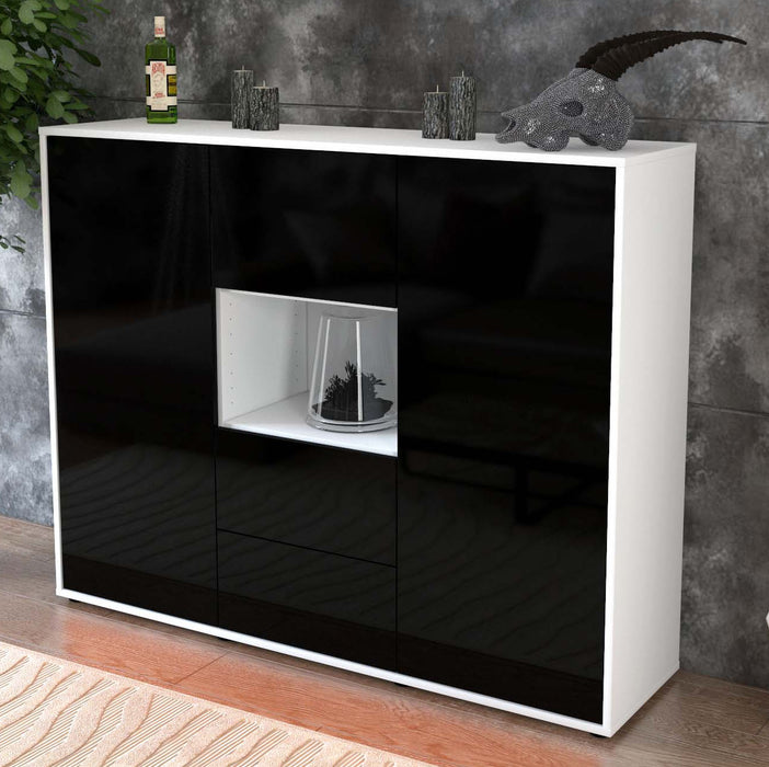 Highboard Nila, Schwarz Studio (136x108x35cm) - Dekati GmbH