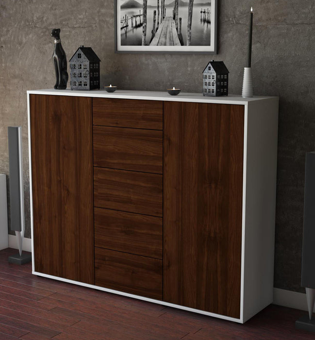 Highboard Nina, Walnuss Studio (136x108x35cm) - Dekati GmbH