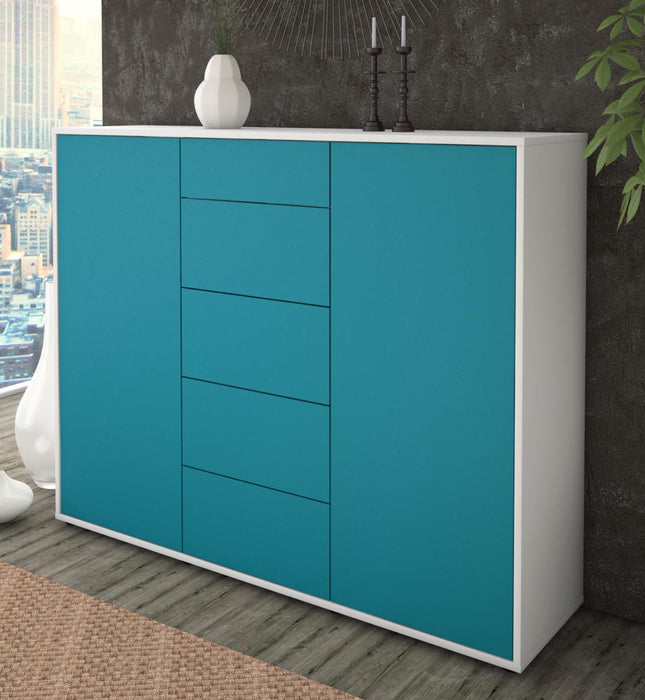 Highboard Nina, Türkis Studio (136x108x35cm) - Dekati GmbH