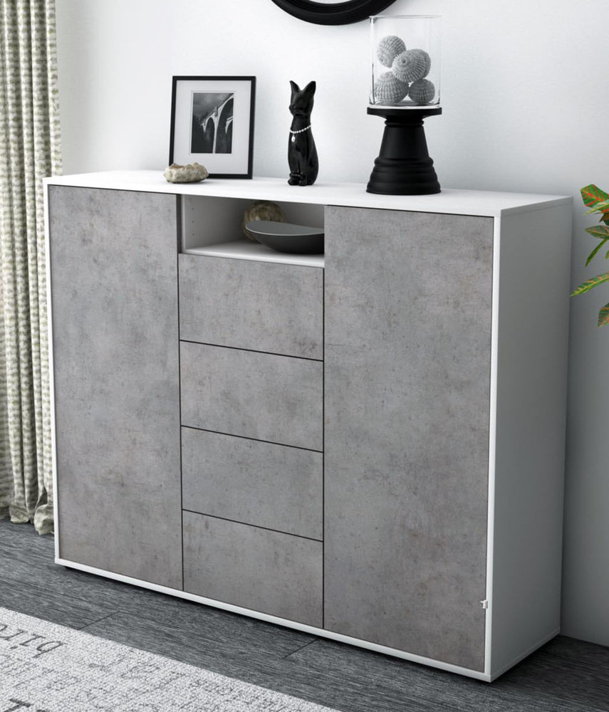 Highboard Nives, Beton Studio (136x108x35cm) - Dekati GmbH