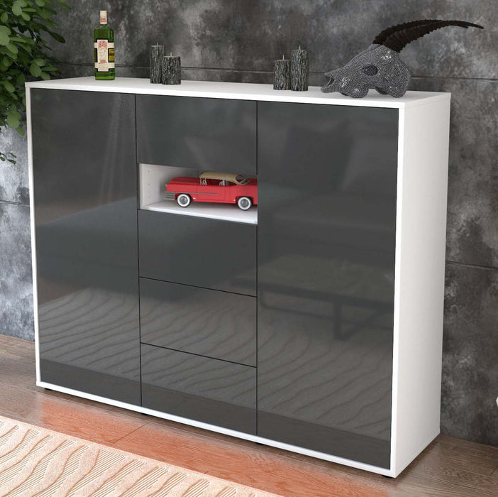 Highboard Noe, Grau Studio (136x108x35cm) - Dekati GmbH