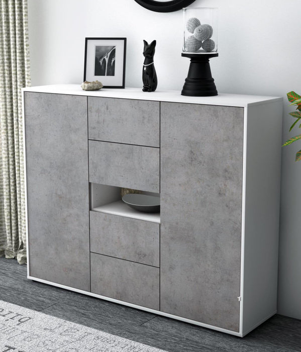 Highboard Noelia, Beton Studio (136x108x35cm) - Dekati GmbH