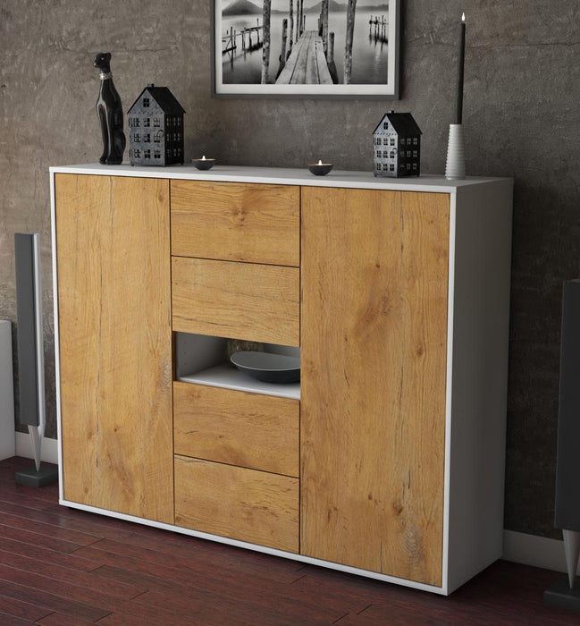 Highboard Noelia, Eiche Studio (136x108x35cm) - Dekati GmbH