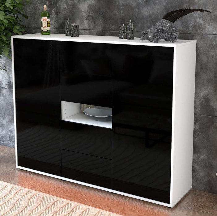 Highboard Noelia, Schwarz Studio (136x108x35cm) - Dekati GmbH