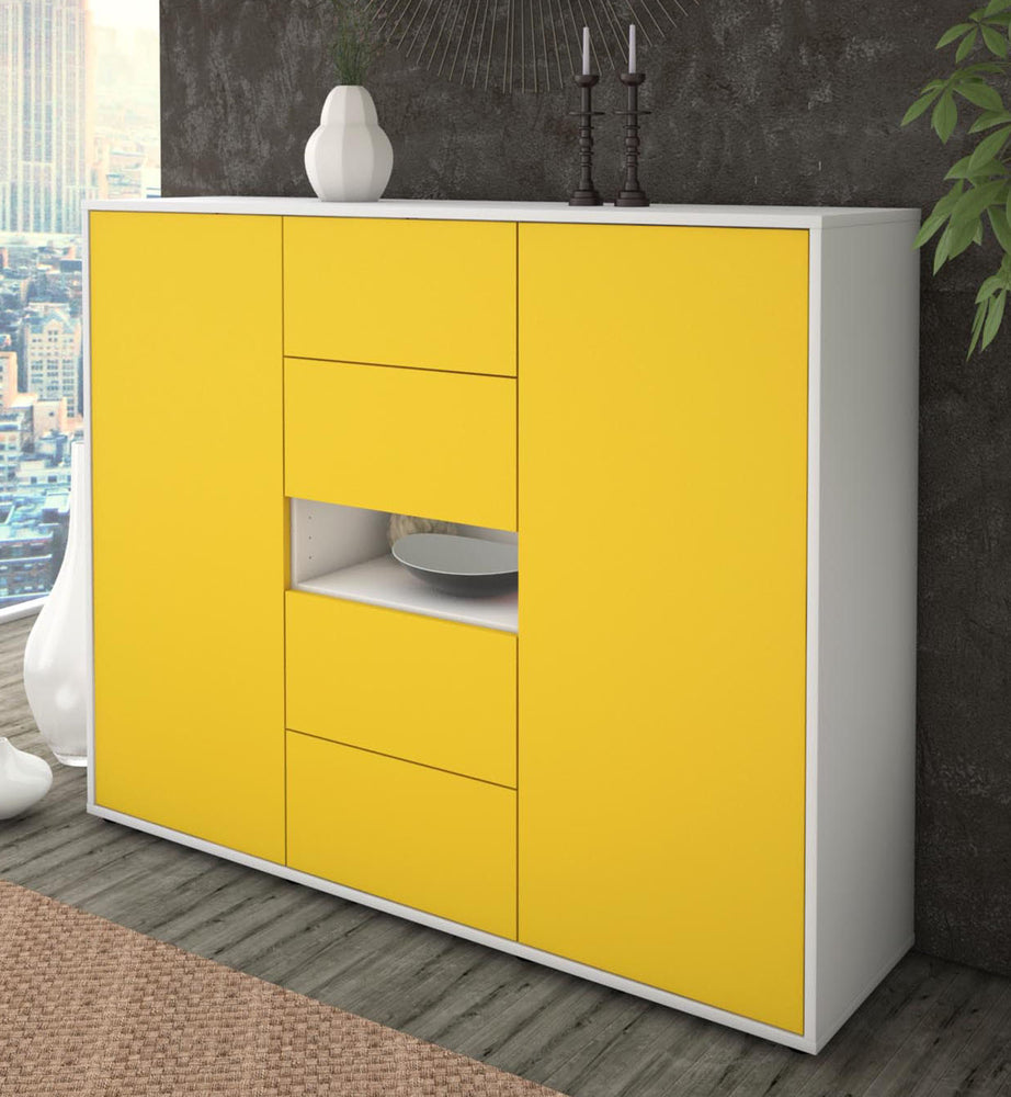 Highboard Noelia, Gelb Studio (136x108x35cm) - Dekati GmbH