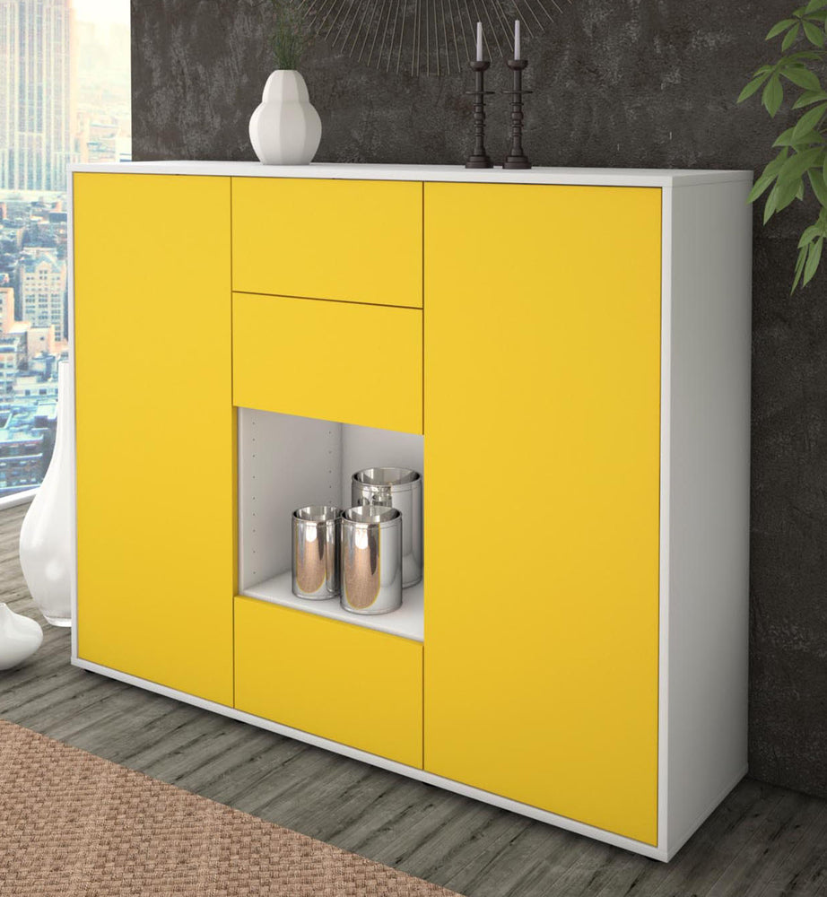 Highboard Nora, Gelb Studio (136x108x35cm) - Dekati GmbH