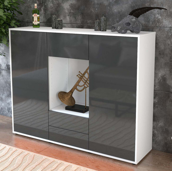 Highboard Norina, Grau Studio (136x108x35cm) - Dekati GmbH